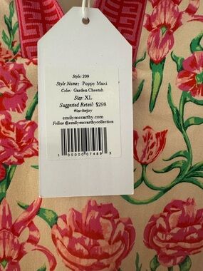 NWT Emily McCarthy Poppy Maxi Floral Dress - Pink & Green Floral